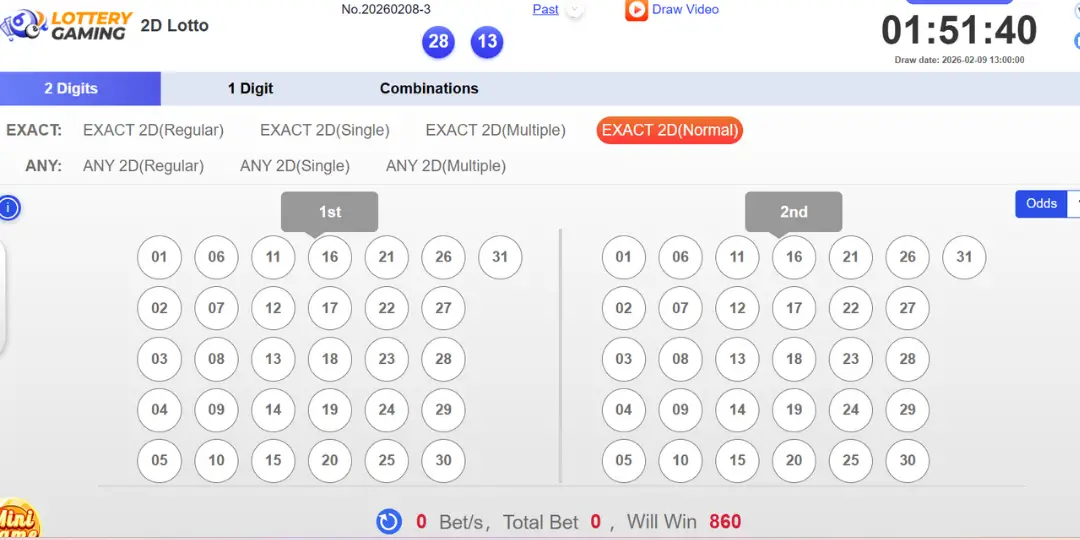 interface Online Lottery ug777